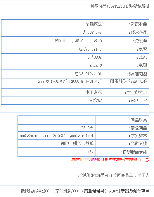 Nb:SrTiO3单晶 Nb:SrTiO3单晶