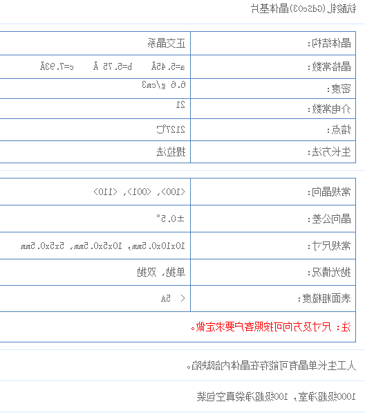 钪酸钆(GdScO3)单晶基片