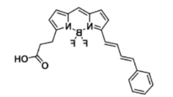 荧光染料BODIPY 581/591 carboxylic acid/COOH/羧基羧酸，CAS:480999-04-0的物化参数及结构式