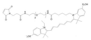 荧光染料Cy7-PEG-Mal/maleimide，Cy7-聚乙二醇-马来酰亚胺，Ex/Em(nm) 755/787
