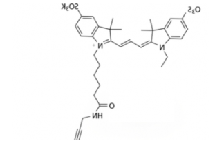 荧光染料diSulfo-Cy3 alkyne，水溶性二磺酸基CY3 alkyne/炔基炔烃(Ethyl)，CAS:1010386-62-5