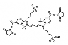 水溶性荧光染料diSulfo-Cy3 bis-NHS ester/琥珀酰亚胺活化酯，二磺酸基Cy3-二活性酯，Ex/Em(nm) 557/575