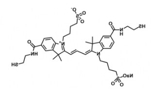 水溶性荧光染料diSulfo-Cy3 bis-Thiol/SH，磺酸基Cy3-二巯基产品参数性质解析