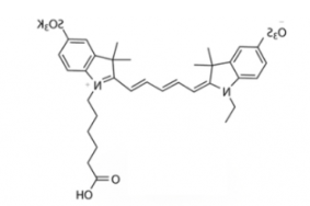 水溶性二磺酸基荧光染料diSulfo-Cy5 carboxylic acid/COOH/羧基羧酸(Ethyl)，CAS:146368-11-8，Ex/Em(nm) 646/664