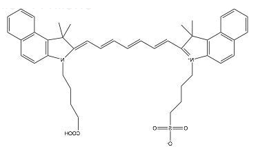 吲哚菁绿荧光染料ICG carboxylic acid/COOH/羧基羧酸，CAS: 181934-09-8，相对分子质量(g/mol): 730.6