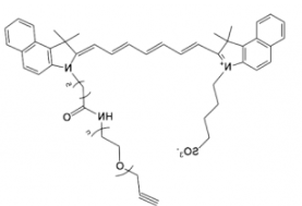 吲哚菁绿-聚乙二醇-炔基，ICG-PEG-alkyne/炔烃，溶于alcohols, DMSO, DMF等