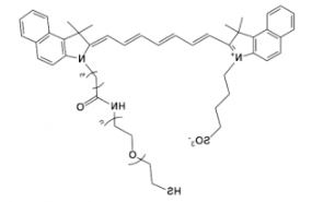 荧光染料ICG-PEG-SH，吲哚菁绿-聚乙二醇-巯基的溶解度 alcohols, DMSO, DMF