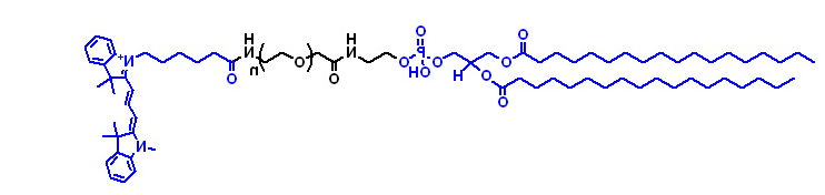 DSPE-PEG-CY，二硬脂酰基磷脂酰乙醇胺-PEG-荧光染料，DSPE-PEG-Cyanine