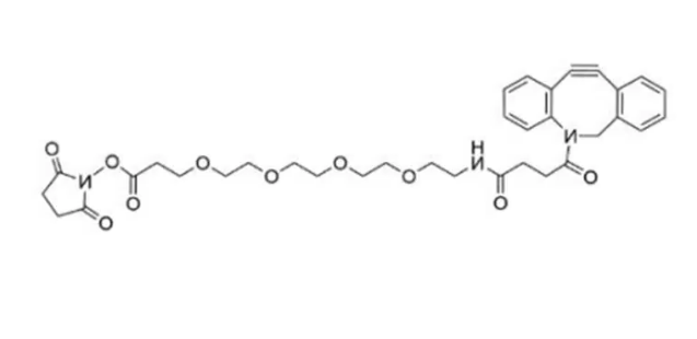 1427004-19-0，DBCO-PEG4-NHS Ester，二苯基环辛炔-四聚乙二醇-活性酯，含有NHS酯的点击化学PEG试剂