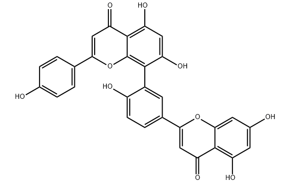 活化氧Amentoflavone，穗花杉双黄酮，CAS号1617-53-4