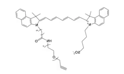 ICG-PEG-Alkyne，吲哚菁绿-聚乙二醇-炔基，荧光染料聚乙二醇氨基