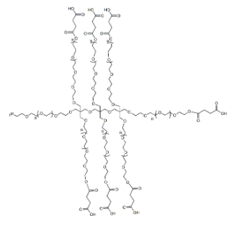 8-ArmPEG-(1Arm-N3,7Arm-carboxylic acid)，八臂聚乙二醇-(1臂-叠氮基，7臂-羧基）