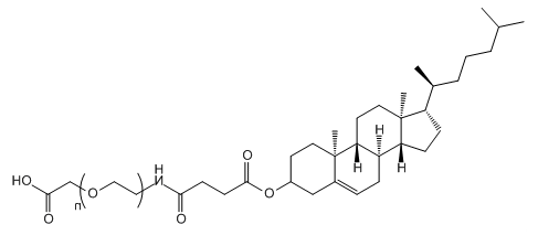 CLS-PEG-COOH；Cholesterol-PEG- Acid；胆固醇-聚乙二醇-羧基