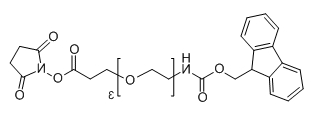 CAS ： 1352827-47-4；Fmoc-NH-PEG3-NHS；分子式：  C28H32N2O9