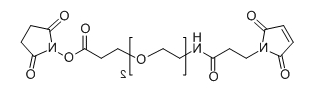 CAS：955094-26-5；Mal-NH-PEG2-NHS；分子式：  C18H23N3O9