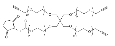 4-ArmPEG-(3Alkyne-1NHS)；四臂聚乙二醇-(三个炔基一个活性酯)