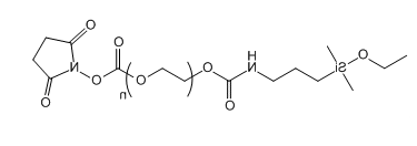 Monoethoxylsilane-PEG-SC;单乙氧基硅烷-聚乙二醇-琥珀酰亚胺碳酸酯;Monoethoxylsilane-PEG-NHS Monoethoxylsilane-PEG-SC;单乙氧基硅烷-聚乙二醇-琥珀酰亚胺碳酸酯;Monoethoxylsilane-PEG-NHS