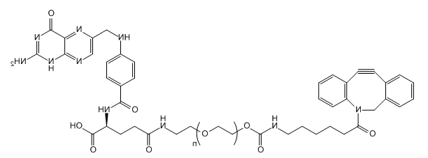 DBCO-PEG-FA；二苯并环辛炔-聚乙二醇-叶酸；Dibenzocycolctyne-PEG-Folic Acid