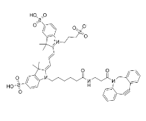 CAS号：1782950-79-1；DBCO-Cy3，一种 pH (4-10) 不敏感的橙红色荧光染料