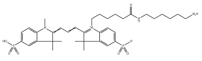 CAS号：2183440-43-7，Sulfo Cy3-amine，Sulfo Cy3-NH2，水溶cy3-氨基
