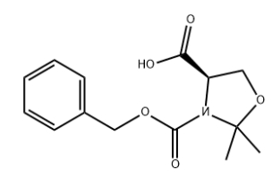 CAS号161891-81-2，(S)-3-((苄氧基)羰基)-2,2-二甲基恶唑烷-4-羧酸.png