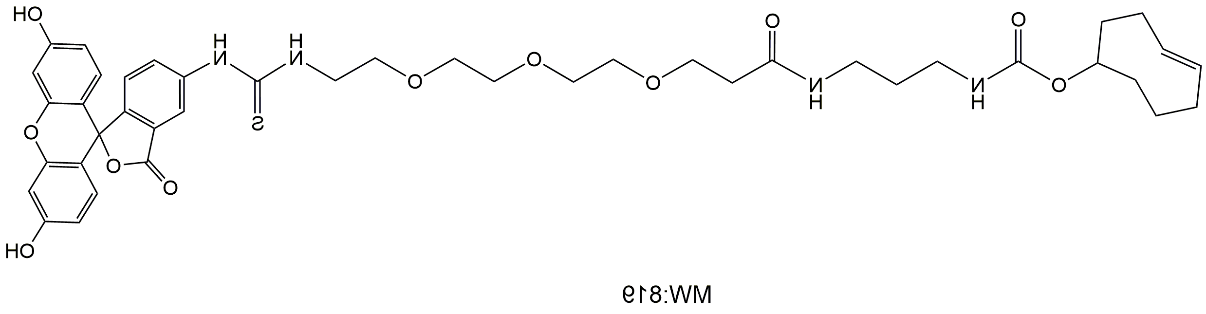 FITC-PEG3-TCO，荧光素-聚乙二醇3-(4E)-反式环辛烯