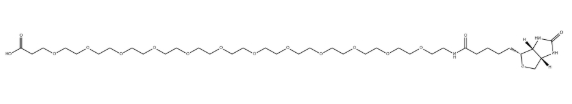 Biotin-PEG12-COOH，CAS号1621423-14-0，生物素-十二聚乙二醇-丙酸.png