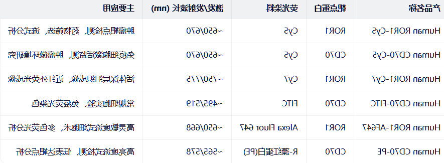 Human ROR1/CD70-Cy5