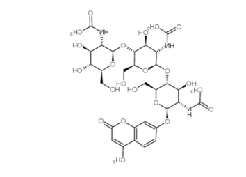 Cas:53643-13-3  4-甲基香豆素基 N,N',N''-三乙酰基-β-D-壳聚三糖苷   4-Methylumbelliferyl-β-D-N,N',N''-Triacetylchitotrioside
